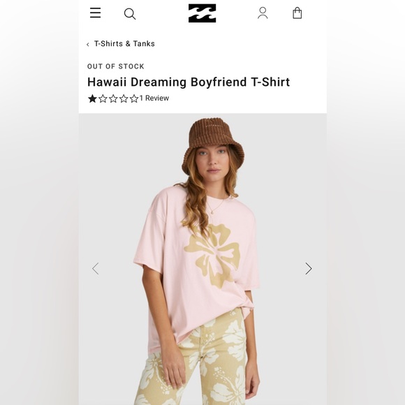 Billabong Hawaii Dreaming Boyfriend shirt - Picture 1 of 1